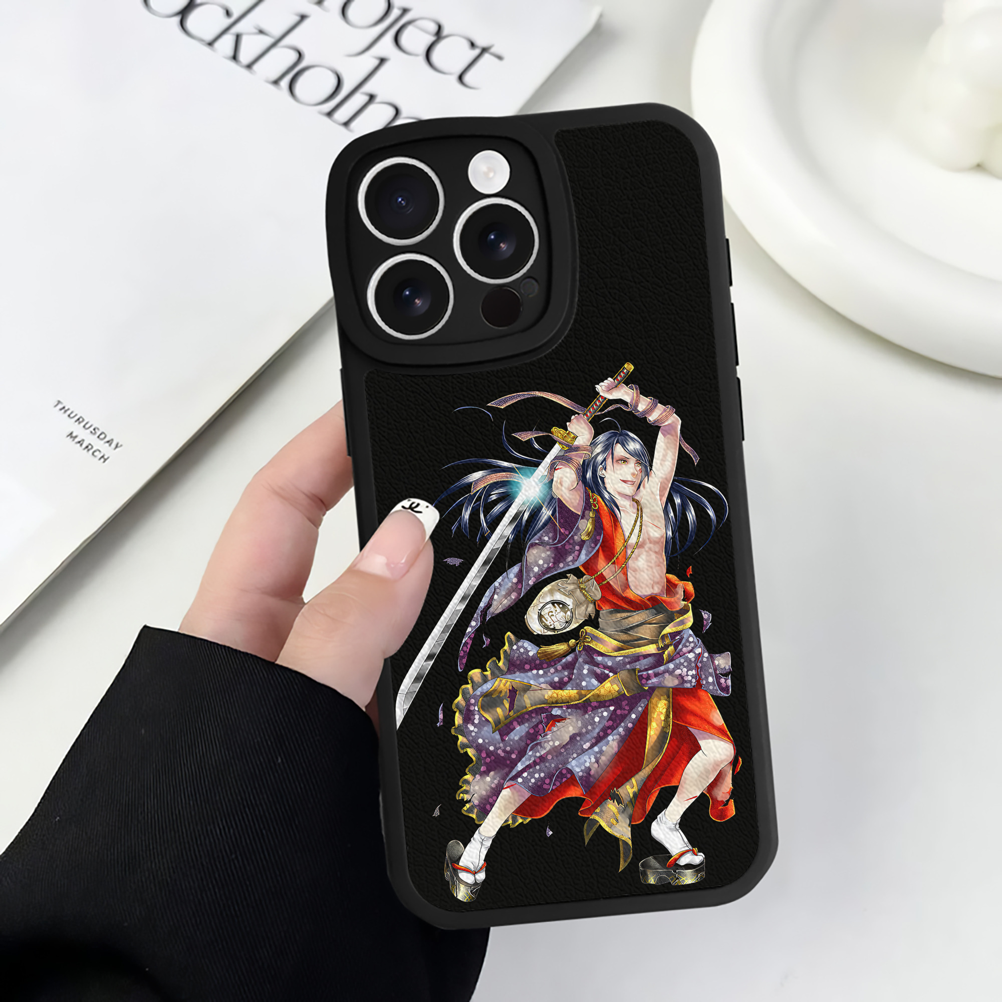 （画像用） 刀剣乱舞 Touken Ranbu 【iPhone 16シリーズ対応】シリコンスマホケース（レザー調） 材質：シリコン